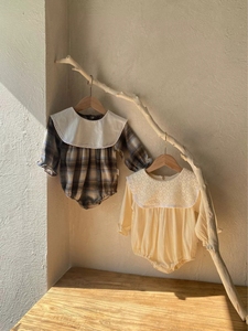 Nouvelle collection Printemps 2026 : Combinaison coréenne pour bébé avec grand col en dentelle et manches bouffantes, vêtements pour nourrissons à manches longues - Product Image 6