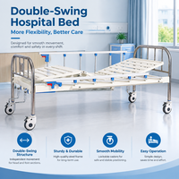 Roulettes pivotantes pour lit médical avec frein individuel, tête de lit chromée 38 mm, plateau à quatre sections pour usage en salle orthopédique
