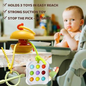 <span class=keywords><strong>Jouet</strong></span> <span class=keywords><strong>pour</strong></span> bébé 3 en 1 sans BPA, <span class=keywords><strong>ventouse</strong></span>, cordon anti-perte, bol <span class=keywords><strong>à</strong></span> collation en silicone <span class=keywords><strong>pour</strong></span> <span class=keywords><strong>chaise</strong></span> <span class=keywords><strong>haute</strong></span>, <span class=keywords><strong>jouet</strong></span> de dentition, forme de hamburger, sangle anti-perte - Product Image 4