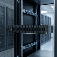 Sistema de almacenamiento Lenovo ThinkSystem DE4200H con controlador dual, matriz de discos 2U, 288 TB de capacidad total, 10 puertos de 25 Gb, iSCSI, FC SAN
