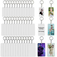 Porte-clés vierges en acrylique pour sublimation, de tailles grande, moyenne et petite, et plaques vierges rectangulaires pour sublimation