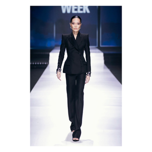 Prix usine Blazer Femme Avec Pantalon Style De Luxe En Stock Nina Pantalon Évasé Tissu De Haute Qualité Enzo Vietnam Usine - Product Image 4