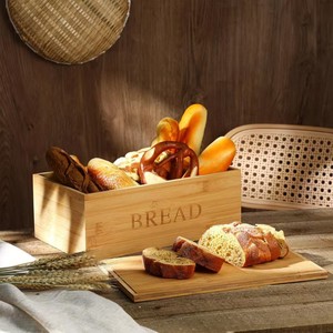 Bread Box Wooden Storage Container Rectangle With Lid Multifunctional <b>Kitchen</b> Bread Keeper For Home Use - Product Image 1