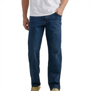 Jeans en denim décontractés pour hommes, coupe droite, tricotés, couleur unie foncée, style vintage, collection été-automne 2026, design tendance, vente en gros directe usine - Product Image 3