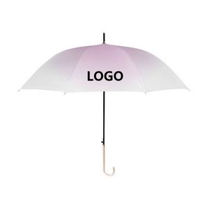 Parapluie droit semi-automatique 8 baleines pour femme avec poignée courbée, revêtement noir, protection solaire et pluie, coupe-vent léger pour les jours ensoleillés - Product Image 1
