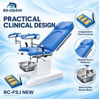 Accessoires standard complets : support pour les jambes, poignée, pédale en acier inoxydable, prise de courant, table de chirurgie gynécologique