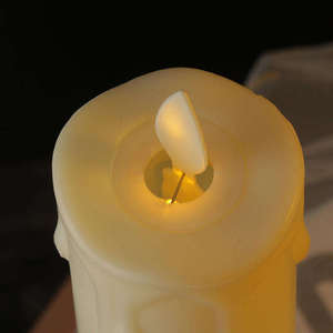 Los colores blancos más populares como llamas parpadeantes con eliminar el control Taper Pillar Led Was Candles - Product Image 5