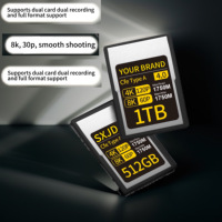 Carte mémoire professionnelle CFexpress Type B en gros, 128 Go, 256 Go, 512 Go, jusqu'à 1750 Mo/s, pour vidéo 8K HD