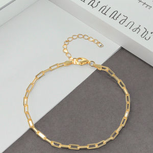 Cadena <span class=keywords><strong>de</strong></span> Eslabones Personalizada para Mujer, Ajustable, <span class=keywords><strong>de</strong></span> Plata 925 con Baño <span class=keywords><strong>de</strong></span> Rodio, Cadena Tipo Clip, Pulsera con Dijes para Boda - Product Image 2