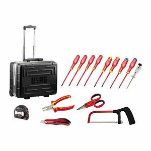 Usag Tool <b>Set</b> 14 Piece With Carry Case And Screwdrivers <b>Pliers</b> Wire Cutters Hacksaw For Home Repair - Product Image 1