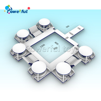 Isla flotante Marina juego de agua isla flotante cabaña plataforma de ocio inflable con tienda inflable fiesta banas