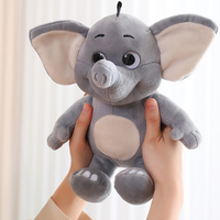 Jouets importés de Chine, éléphant en peluche, coton super doux, rembourrage en PP lesté, broderie, cadeau d'anniversaire, 25 cm, sac OPP