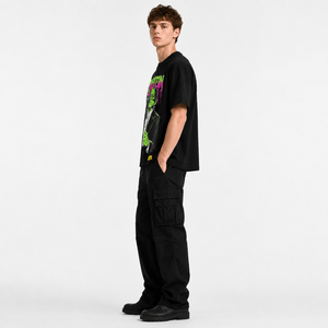 Camisetas para <span class=keywords><strong>Hombre</strong></span> de Alta Calidad, Transpirables, Negras, Personalizadas, Estilo Urbano, 240 g/m², de Algodón, Manga Corta, <span class=keywords><strong>Talla</strong></span> <span class=keywords><strong>Grande</strong></span> - Product Image 3