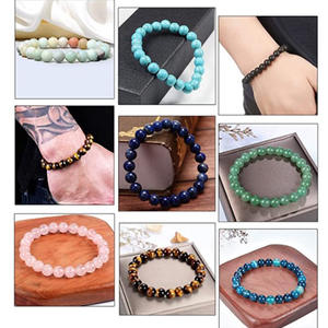 กำไลข้อมือพลอยธรรมชาติ8มม. <span class=keywords><strong>ส</strong></span>ำหรับผู้ชายผู้หญิงกำไลข้อมือ<span class=keywords><strong>ค</strong></span>ู่สำหรับโย<span class=keywords><strong>ค</strong></span>ะของขวัญกำไลข้อมือหินโมรา - Product Image 2