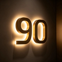 Enseigne LED personnalisée à lettres et chiffres 3D rétroéclairés, plaque d'adresse sur mesure pour boutique, clinique, hôtel, publicité murale intérieure