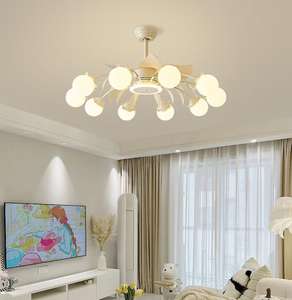 Ventilateurs de plafond avec <span class=keywords><strong>lustre</strong></span> blanc, 31 pouces, <span class=keywords><strong>ventilateur</strong></span> de plafond avec <span class=keywords><strong>globe</strong></span> de classe, 18 lumières <span class=keywords><strong>pour</strong></span> salon, salle à manger, télécommande - Product Image 2