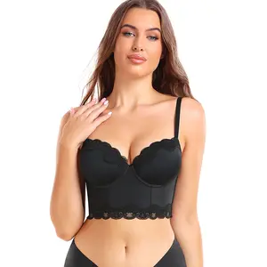 Bras for Women Tops with Underwire Camisole Two Layer Support Push Up Lace Bra  Camisole (Black, S) at  Women's Clothing store