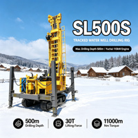 Foreuse mobile sur chenilles pour puits d'eau, machine de forage de 500 m de profondeur pour l'approvisionnement en eau rural