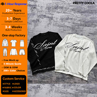 Chemise thermique à manches longues en coton gaufré 100% MT1498, 320g, impression personnalisée sur écran, t-shirt à manches longues, vêtements décontractés pour hommes