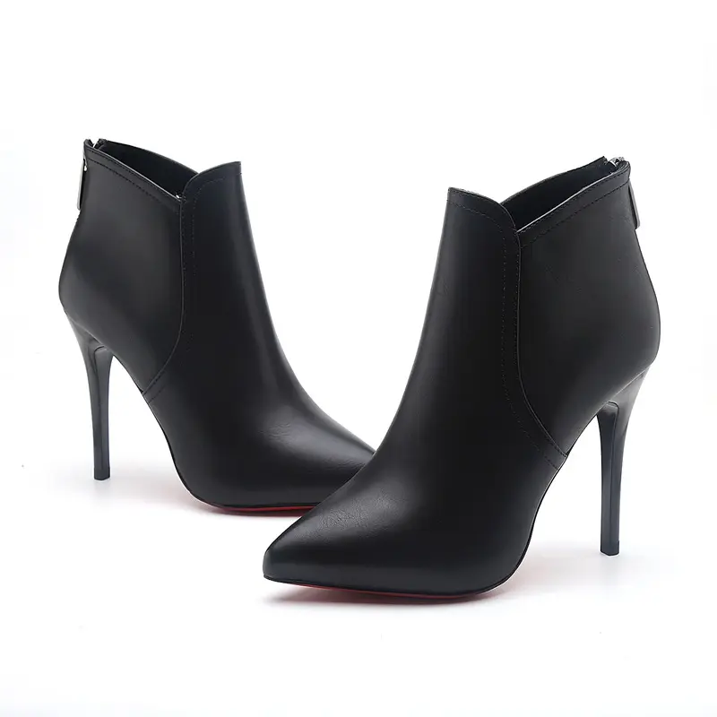 Short boots women 2022 new winter shoes high-heeled pointed boots and stiletto Martin boots