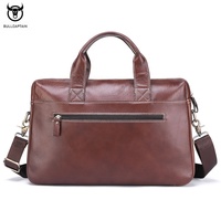 Sac à main d'affaires classique en cuir véritable pour homme de la marque BULLCAPATIAN, sacoche pour ordinateur portable haut de gamme en cuir de vachette de première qualité