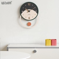 WOZOOM-Reloj de pared con diseño de péndulo de MDF, decoración moderna para sala de estar, de cuarzo, con movimiento silencioso, a la venta