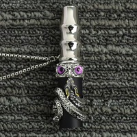 Collier pendentif crâne en métal Alpha-H pour hommes, design miroir anti-stress avec porte-cigarette, style européen-américain