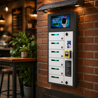 Y2 Power ZEN Pro, Casillero de Carga para Teléfonos Móviles de 6 Compartimentos, Montado en la Pared, con Sistema de Pago con Tarjeta y Pantalla Publicitaria de 14 Pulgadas, Máquina Expendedora de Carga para Teléfonos
