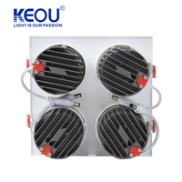 Keou Engineering Spot LED moderne 12W Spot commercial carré COB Plafonnier Base encastrée réglable Corps en aluminium