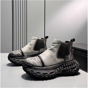 Zapatos casuales de alta calidad para hombres, tendencia de moda al aire libre, suela gruesa, botas cortas de motocicleta que aumentan la altura - Product Image 3