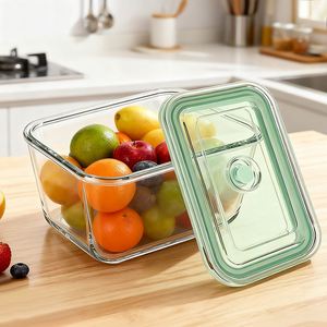 High Borosilicate <b>Glass</b> Sealed and Moisture-proof <b>Glass</b> Food Storage <b>Box</b> Large Capacity Crystal with Buckle Lid Hot Selling - Product Image 1