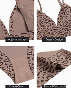 <span class=keywords><strong>Ensemble</strong></span> de lingerie pour femmes - Soutien-gorge sans armatures et culotte léopard, une pièce, anti-choc, sans couture, respirant, débardeur pour le <span class=keywords><strong>sport</strong></span> et le yoga - Product Image 6