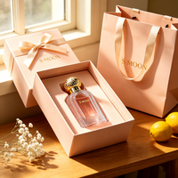 Flacon de parfum vide en verre rose de luxe personnalisé 50ml 100ml avec bouchon doré Flacons de parfum avec boîte Flacons de parfum vides pour femme