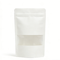 Sachet à fond plat avec fenêtre transparente, imprimé sur mesure, fermeture éclair, PET/AL/PE, qualité alimentaire, pour thé, noix, aliments secs