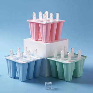 <span class=keywords><strong>4</strong></span>-6 Moldes de silicone para picolés, sorvetes de fácil liberação com bastão reutilizável, funil e brocas de limpeza sem BPA - Product Image 3