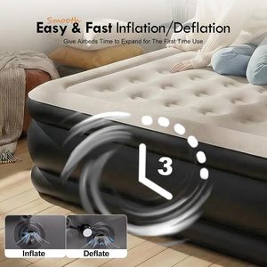 In Stock Customizable High Comfort Blow-up Mattress Inflatable Air <b>Sofa</b> <b>Bed</b> with Pump Headrest Foldable for Outdoor Camping - Product Image 5