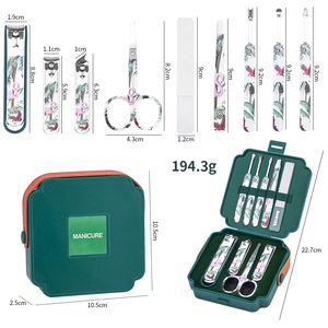 Hochwertiges Professionelles Langlebiges Tragbares 9-Teiliges Säuglings-Maniküre-Pediküre-Set Edelstahl Nagelpflegewerkzeuge Fingernagel Schwarz - Product Image 5