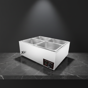 Chauffe-Plats Électrique Professionnel, Bain-Marie 4 Bacs en Acier Inoxydable, pour Buffet, Hôtel, Restaurant - Product Image 1