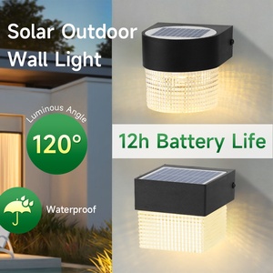 Lampu Dinding tenaga surya desain persegi, lampu dinding luar ruangan/lampu gerbang pemasangan mudah tahan air kualitas tinggi - Product Image 6