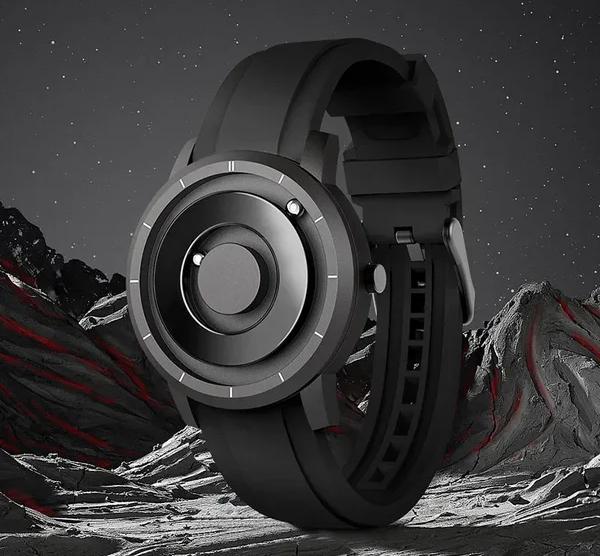 EUTOUR E024 Casual Simple Style Men's Magnetic Beads Watch Silicone Strap Life Waterproof Pure Subtle Male Wristwatch