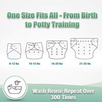 Lot de 6 couches lavables réutilisables pour bébé + 6 pièces Couche de poche lavable et réglable Taille unique Couches lavables étanches pour bébé