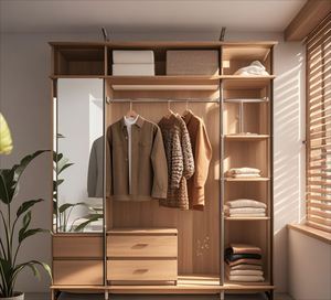 Armoire moderne en bois mélaminé simple, designs en bois, dressing - Product Image 2