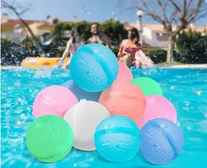 ลูกโป่งน้ำแบบเติมได้ปิดเติมได้ใช้ซ้ำได้ใช้ซ้ำได้ลูกบอลซิลิโคนสำหรับใช้ในสระว่ายน้ำฤดูร้อน