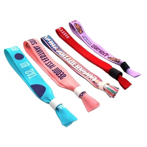 Promotional Party Supplies Custom Fabric Wristband Commerce Concert Admission Ticket Wristband With Adjustable Plastic Clip