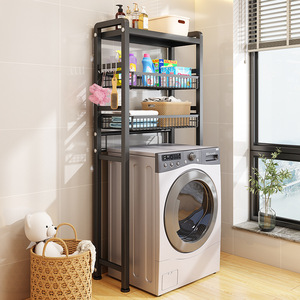 Multi-funzionale in metallo porta bagno estraibile tamburo del water Flip Cover allargata lavatrice portaoggetti piano Organizer - Product Image 3