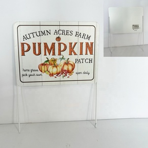 Panneau décoratif de jardin en fer rectangulaire, imperméable et thermolaqué, sur le thème du Festival de la Récolte de la Citrouille - Product Image 1
