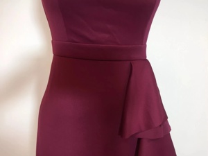 Sin tirantes piso longitud Vestido de hendidura alta volantes <span class=keywords><strong>Ropa</strong></span> Dama Vestido Para Fiestas, vestidos de noche de las mujeres Roupa Feminino vestidos rojos - Product Image 5