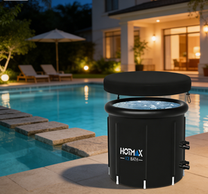 Baignoire de plongeon à froid Vanace Premium la plus vendue 80x75cm avec 8 poteaux de support, isolation thermique 5 couches, bain de glace en PVC pour la récupération sportive - Product Image 1