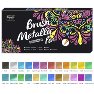 Set di pennarelli metallici con <span class=keywords><strong>pennarello</strong></span> a punta morbida a base d'acqua 24 colori - Product Image 6