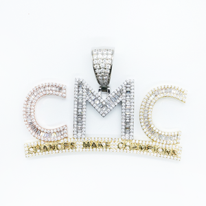 Collar con Colgante de Letra CMC con Micro Pavé de Circonitas, Joyería Hip Hop, Significado: Las Oportunidades Hacen Campeones, para Hombre - Product Image 1